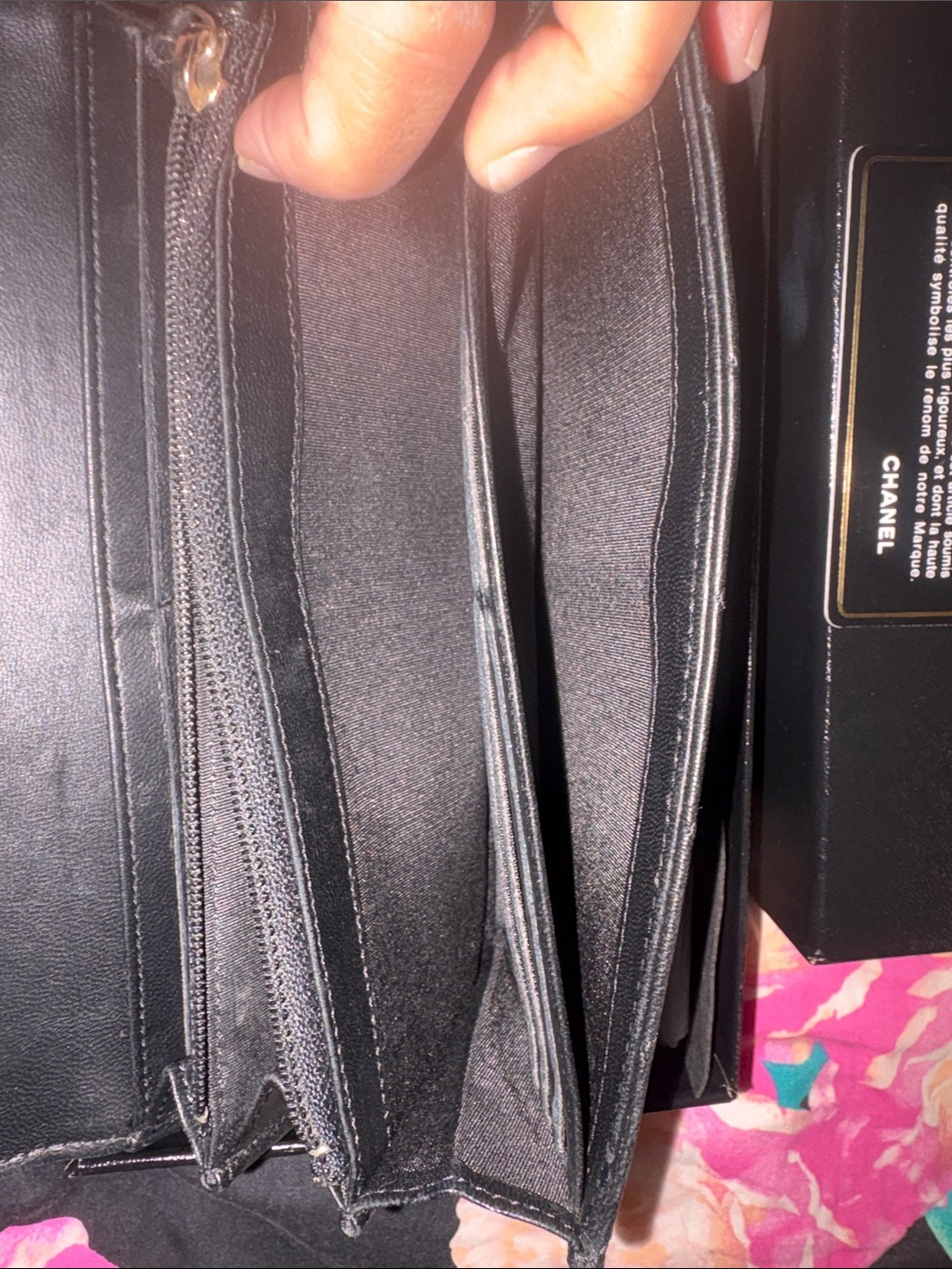 CHANEL Black Quilted Lambskin Leather Wallet - Picture 6 of 10